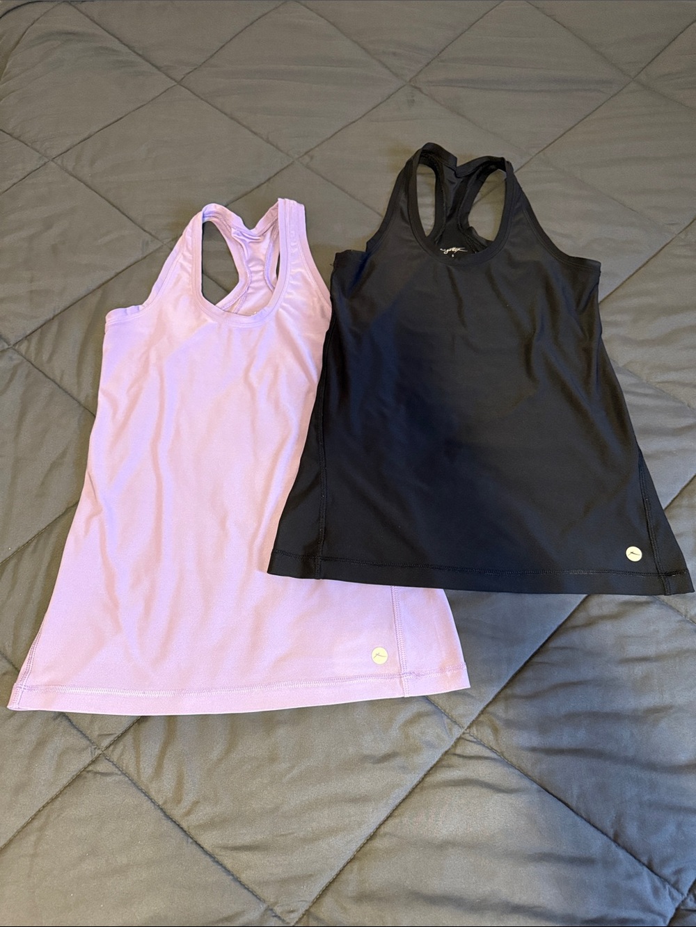 Gottex Women's Racerback Tank Tops in Black and Light Purple